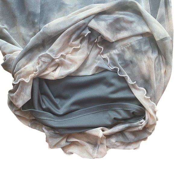 Allison Brittney Muted Long Sleeve Watercolor Sheer Midi Sheath Fairy Dress-L - Picture 11 of 13